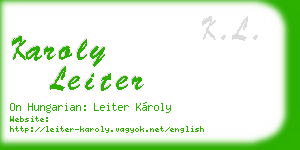 karoly leiter business card